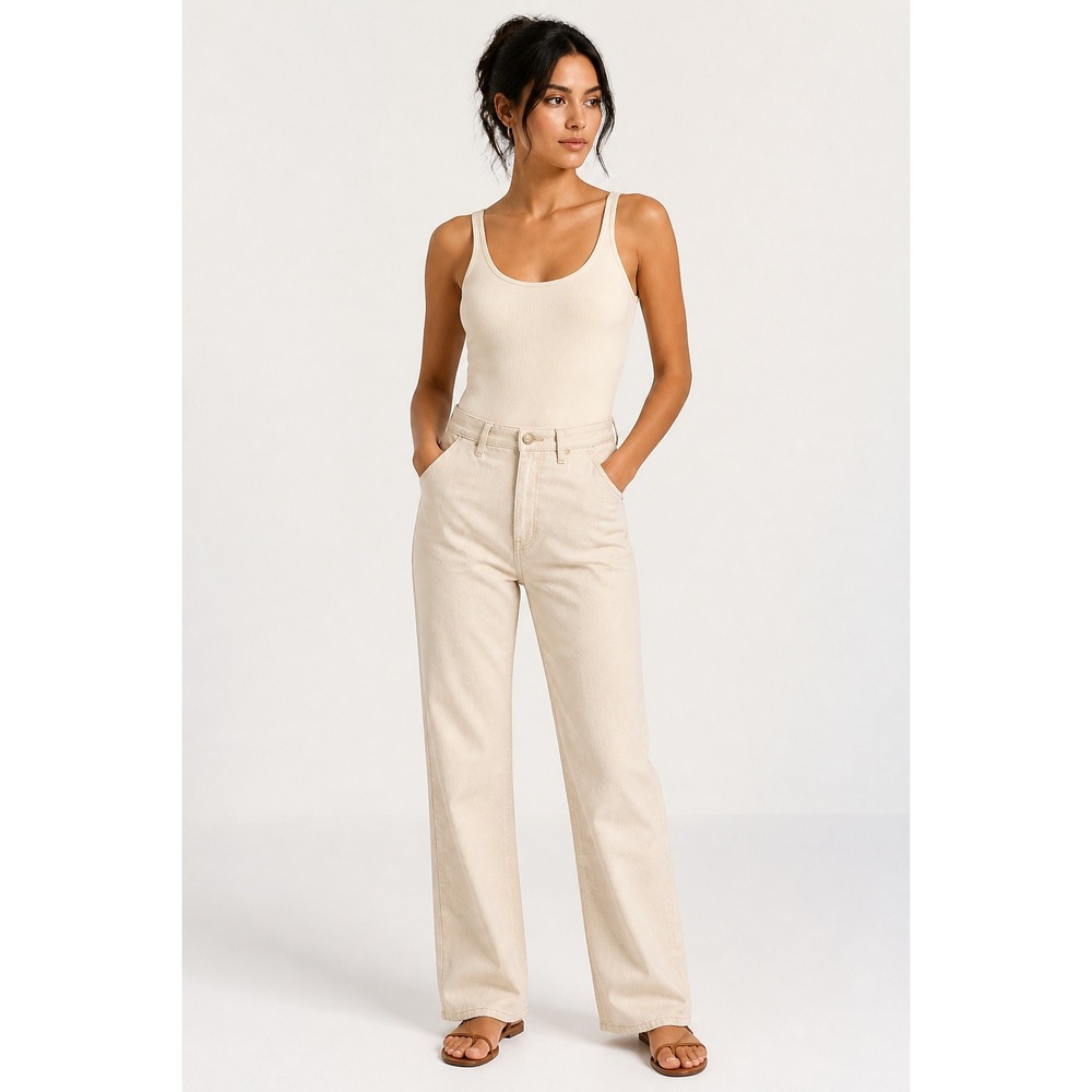 Charter Club Pant Shop Size 12 Beige Bootcut Stretch Jeans Mid Rise Minimalist